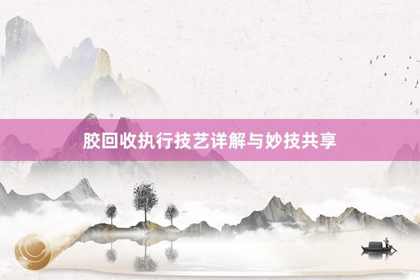 胶回收执行技艺详解与妙技共享