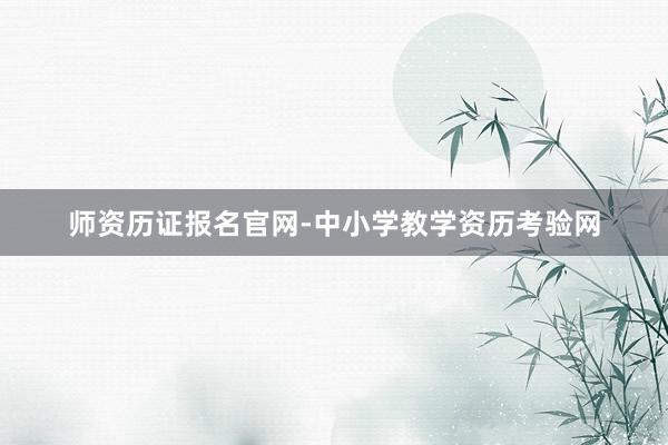 师资历证报名官网-中小学教学资历考验网