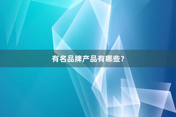 有名品牌产品有哪些？