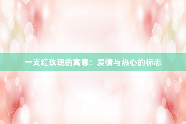 一支红玫瑰的寓意：爱情与热心的标志