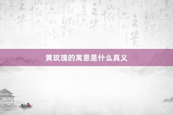 黄玫瑰的寓意是什么真义